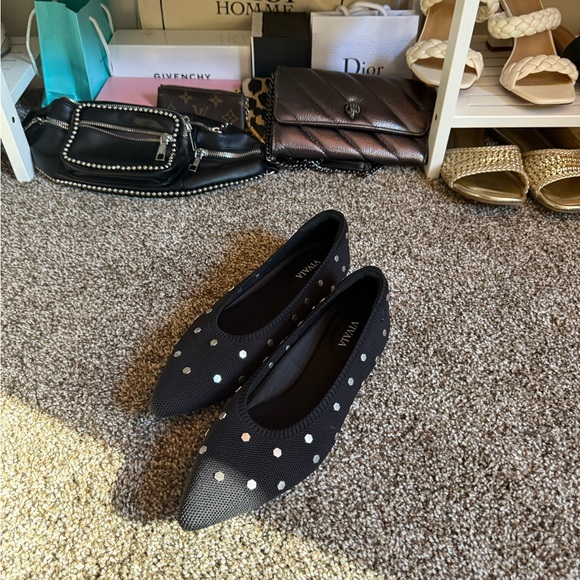 Vivaia Shoes - VIVAIA NWOT Black Studded Women's Flats (Wash bag included)